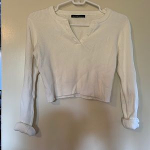 Brandy Melville white Henley top